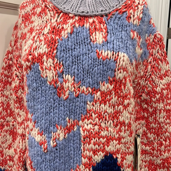 New with tag BURBERRY crew knit jumper in bright red - Picture 3 of 6